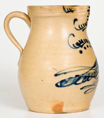 Small-Sized Massachusetts Stoneware Pitcher w/ Bird Decoration