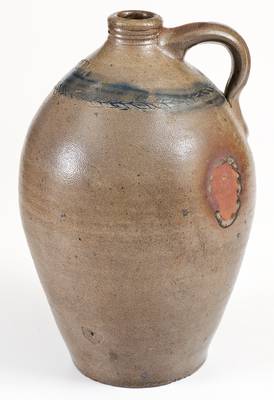 Att. Branch Green, Philadelphia Stoneware RUM Jug with Coggled Leaf Motif