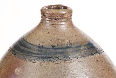 Att. Branch Green, Philadelphia Stoneware RUM Jug with Coggled Leaf Motif