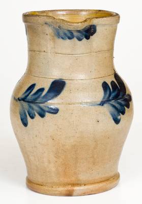 Half-Gallon attrib. Richard Remmey, Philadelphia Stoneware Pitcher w/ Cobalt Foliate Decoration