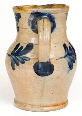 Half-Gallon attrib. Richard Remmey, Philadelphia Stoneware Pitcher w/ Cobalt Foliate Decoration