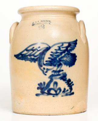 Very Rare J. & E. NORTON / BENNINGTON, VT Stoneware Hawk Jar