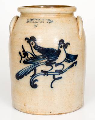 J. & E. NORTON / BENNINGTON, VT Stoneware Double Birds Jar