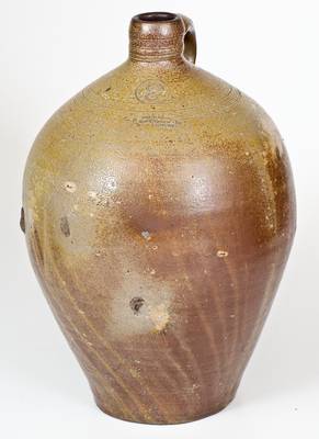 Exceedingly Rare and Important Baltimore Union Stoneware Manufactory Jug, 1808-10 (Earliest Southern Maker's Mark)