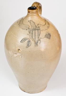 Very Fine Stoneware Jug with Incised Federal Eagle, attrib. Daniel Goodale, Hartford, CT