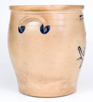 Exceptional 5 Gal. COWDEN & WILCOX / HARRISBURG, PA Stoneware Jar with Bird-on-Branch Design