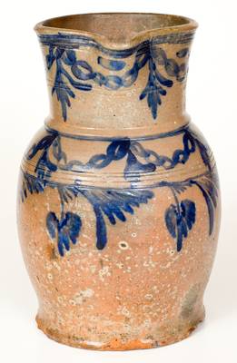 Exceptional IRELAND & DUEY, Mount Crawford, VA Stoneware Pitcher w/ Elaborate Decoration