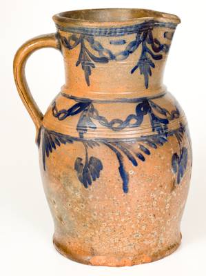 Exceptional IRELAND & DUEY, Mount Crawford, VA Stoneware Pitcher w/ Elaborate Decoration