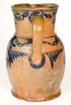 Exceptional IRELAND & DUEY, Mount Crawford, VA Stoneware Pitcher w/ Elaborate Decoration