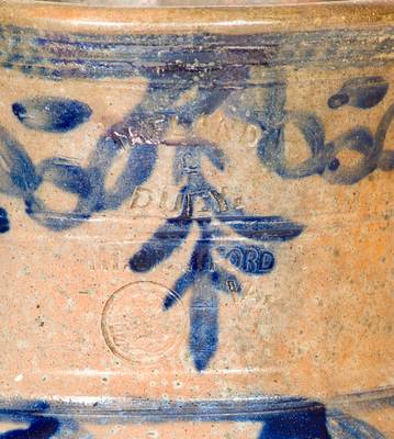 Exceptional IRELAND & DUEY, Mount Crawford, VA Stoneware Pitcher w/ Elaborate Decoration