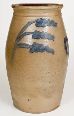 Rare 4 Gal. Ohio Stoneware Churn with Dancing Man Decoration