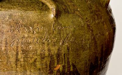 David Drake s April 12, 1858 25-Gallon Poem Jar: A Very Large Jar Which Has Four Handles