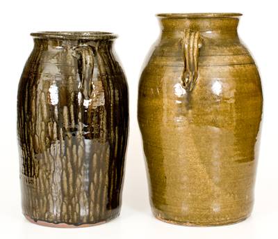 Lot of Two: Attributed Lanier Meaders (Cleveland, Georgia) Churns