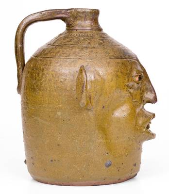 Extremely Rare Face Jug by Chester Hewell at the Lanier Meaders Pottery, 1975