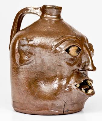 Extremely Rare Face Jug, Chester Hewell at the Lanier Meaders Pottery, 1975