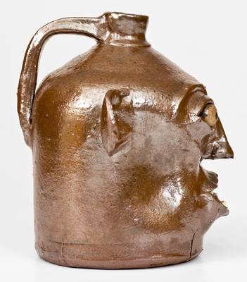 Extremely Rare Face Jug, Chester Hewell at the Lanier Meaders Pottery, 1975