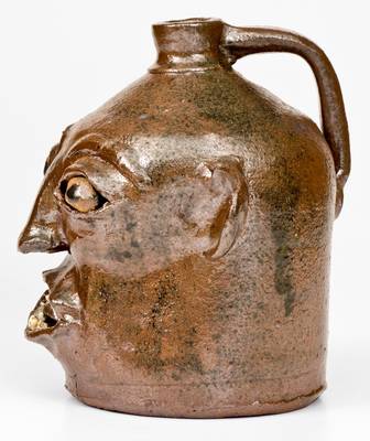 Extremely Rare Face Jug, Chester Hewell at the Lanier Meaders Pottery, 1975