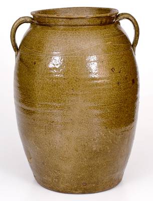 Fine Four-Gallon Stoneware Jar attrib. African-American Potter Lucius Jordan, Washington County, GA