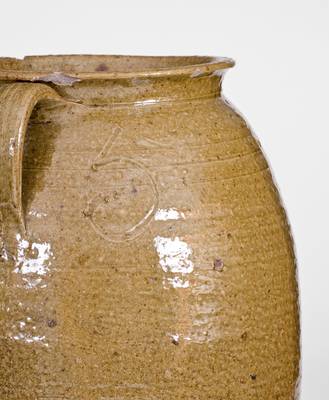 Fine Five-Gallon Stoneware Jar att. African-American Potter Lucius Jordan, Washington Co, Georgia