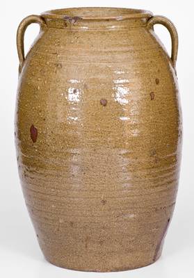 Fine Five-Gallon Stoneware Jar att. African-American Potter Lucius Jordan, Washington Co, Georgia