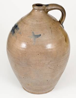 Very Rare W. NICHOLS / PO'KEEPSIE Decorated Stoneware Jug, Poughkeepsie, NY, c1823