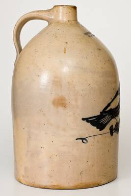 Fine 4 Gal. CONNOLLY & PALMER / NEW BRUNSWICK, NJ Stoneware Bird Jug