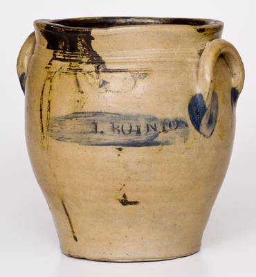 Very Rare J. BOYNTON, Albany, NY Stoneware Jar, 1816-1818