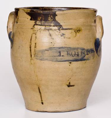 Very Rare J. BOYNTON, Albany, NY Stoneware Jar, 1816-1818