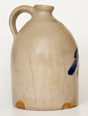 2 Gal. F. B. NORTON & CO. / WORCESTER, MASS. Stoneware Jug w/ Bird Decoration