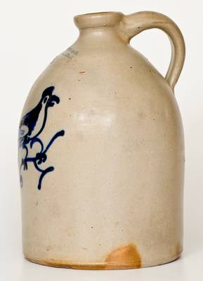 2 Gal. F. B. NORTON & CO. / WORCESTER, MASS. Stoneware Jug w/ Bird Decoration