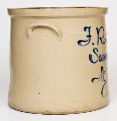 Rare 4 Gal. Fulper (Flemington, NJ) Stoneware Crock w/ Large SUMMIT, NJ Script Advertising