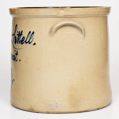 Rare 4 Gal. Fulper (Flemington, NJ) Stoneware Crock w/ Large SUMMIT, NJ Script Advertising