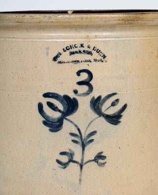 Rare VAN SCHOIK & DUNN / MIDDLETOWN POINT, NJ Stoneware Crock