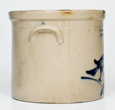 Rare 1 1/2 Gal. BELMONT AVE. POTTERY Newark, NJ Stoneware Crock w/ Bird Decoration