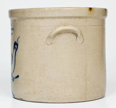 Rare 1 1/2 Gal. BELMONT AVE. POTTERY Newark, NJ Stoneware Crock w/ Bird Decoration