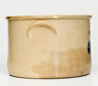 Rare 1 1/2 Gal. JOHN H. OSBORN / NEWARK POTTERY Stoneware Cake Crock with Floral Decoration