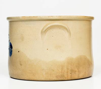 Rare 1 1/2 Gal. JOHN H. OSBORN / NEWARK POTTERY Stoneware Cake Crock with Floral Decoration