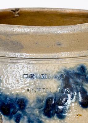 Very Rare H. REMMEY / BALTIMORE Stoneware Jar, circa 1815-1820