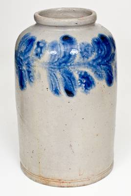 Rare Baltimore Stoneware Canning Jar w/ Floral Decoration, circa 1820