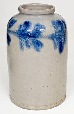 Rare Baltimore Stoneware Canning Jar w/ Floral Decoration, circa 1820