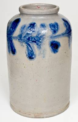 Rare Baltimore Stoneware Canning Jar w/ Floral Decoration, circa 1820