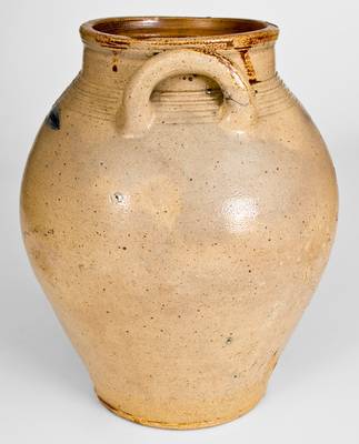 Scarce Stoneware Jar with Impressed Fish, attrib. Frederick Carpenter, Charlestown, Mass.