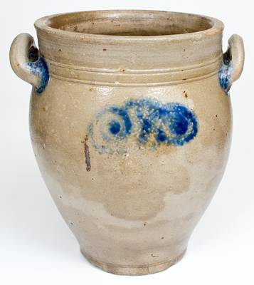 2 Gal. Stoneware Jar with Watchspring Decoration, NYC or New Jersey, late 18th century