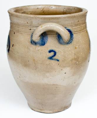 2 Gal. Stoneware Jar with Watchspring Decoration, NYC or New Jersey, late 18th century