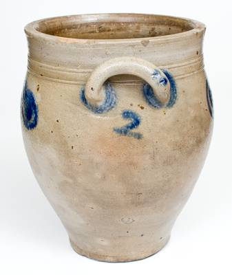 2 Gal. Stoneware Jar with Watchspring Decoration, NYC or New Jersey, late 18th century