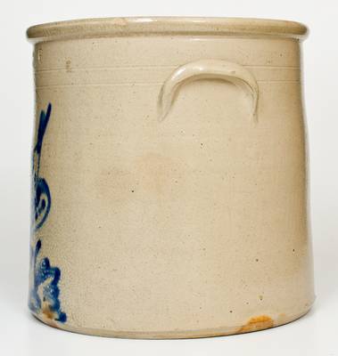 Fine 6 Gal. ADAM CAIRE / PO KEEPSIE, NY Stoneware Crock with Large Bird-on-Stump Design