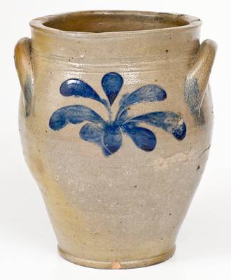 Fine attrib. William Capron Pottery, Albany, New York Incised Stoneware Jar, c1800-1805