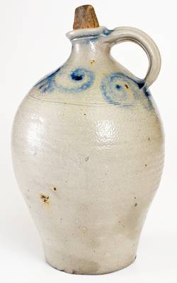 Fine and Very Rare att. Kemple Pottery (Ringoes, NJ) 18th century Stoneware Jug