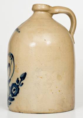 2 Gal. WHITES UTICA Stoneware Jug with Bird and Floral Decoration