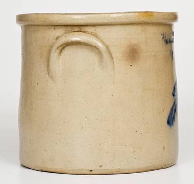 2 Gal. J. A. & C. W. UNDERWOOD / FORT EDWARD, NY Stoneware Crock w/ Bird Decoration